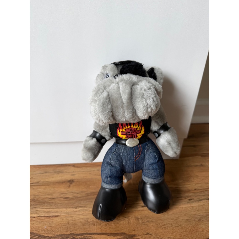 Vintage 1998 Harley-Davidson Biker Bulldog Plush Stuffed Animal Toy Play By Play